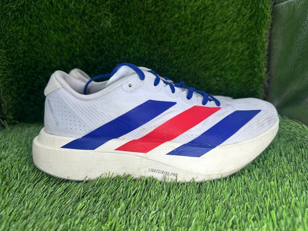 Adidas Adizero Evo SL KK3721 Athletic Sneaker Women's 8 White Textile Running